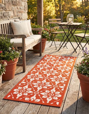 2' x 5' Easy-Clean Lattice Indoor / Outdoor Runner Rug