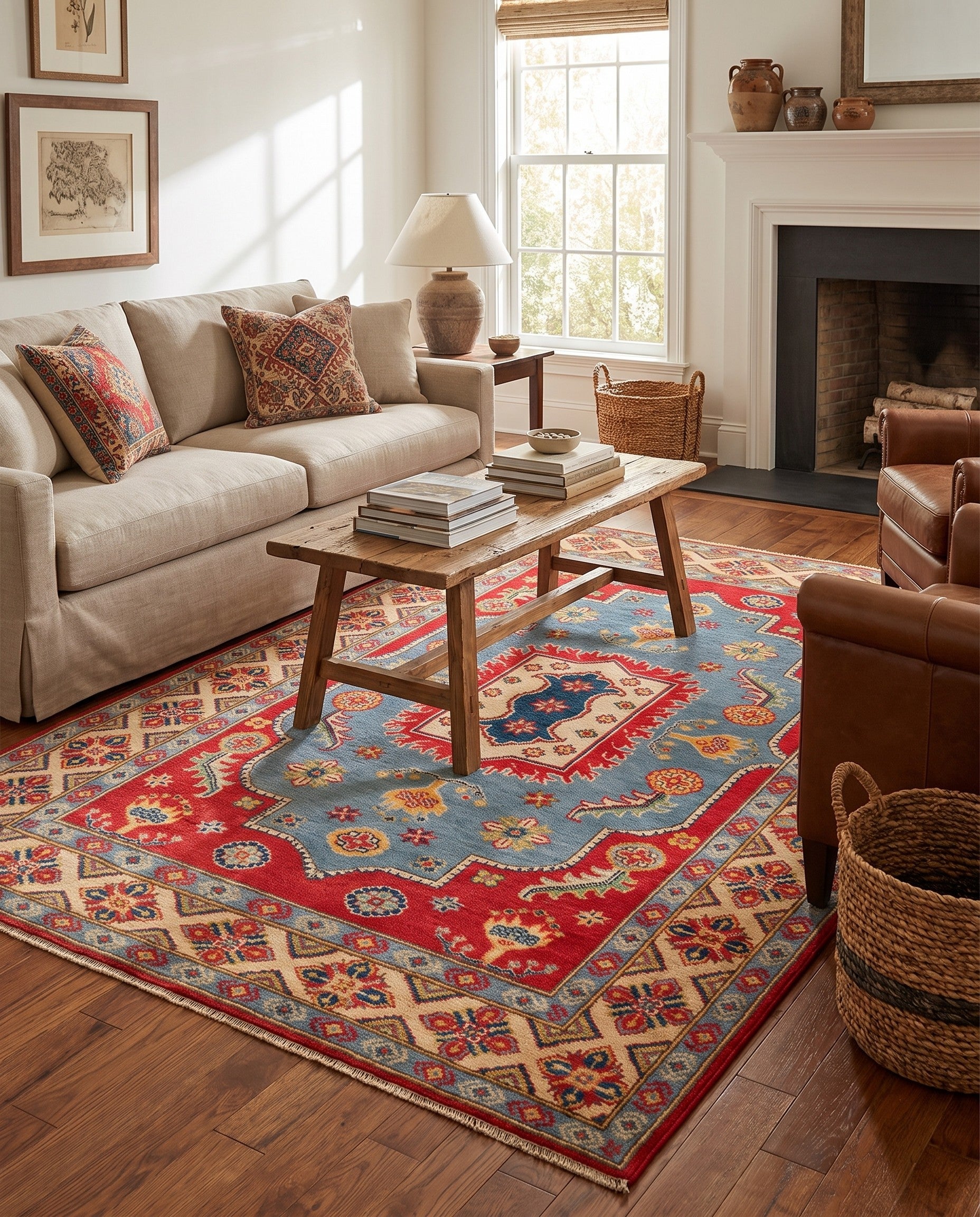 4' 1 x 5' 11 Hand Knotted Kazak Rug