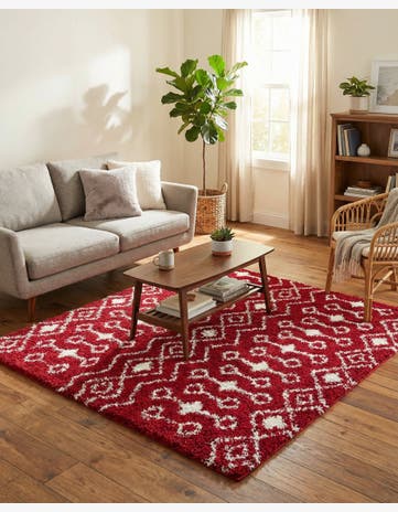 6' x 6' Moroccan Trellis Shag Square Rug