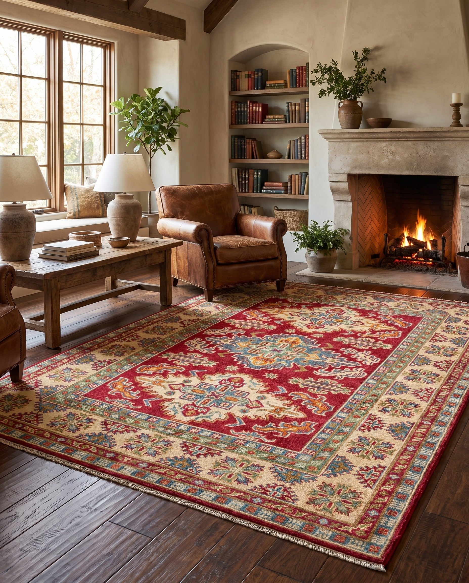 5' x 6' 11 Hand Knotted Kazak Rug