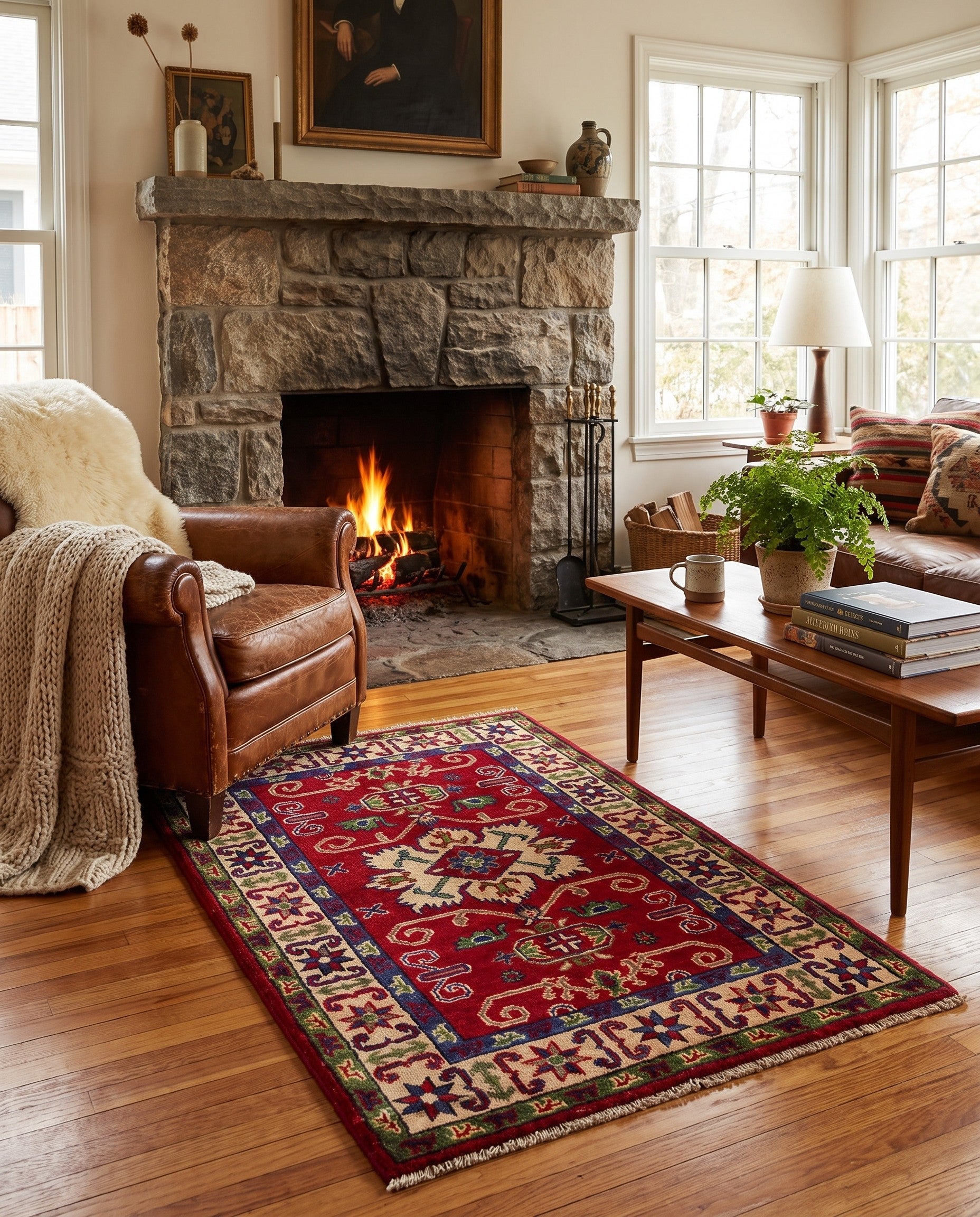 2' 8 x 4' 1 Hand Knotted Kazak Rug