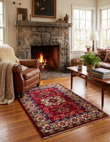 2' 8 x 4' 1 Hand Knotted Kazak Rug