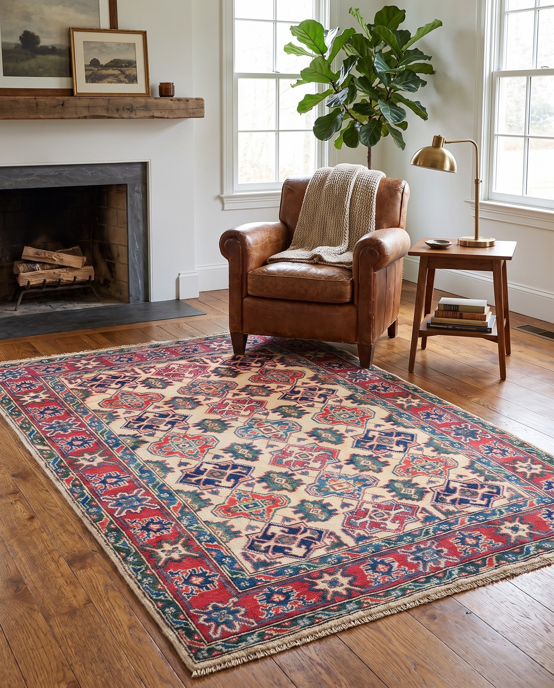 3' 11 x 5' 11 Hand Knotted Kazak Rug