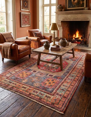 4' 3 x 6' 6 Hand Knotted Kazak Rug