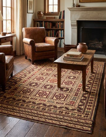 3' 11 x 6' 8 Hand Knotted Sumak Wool Rug