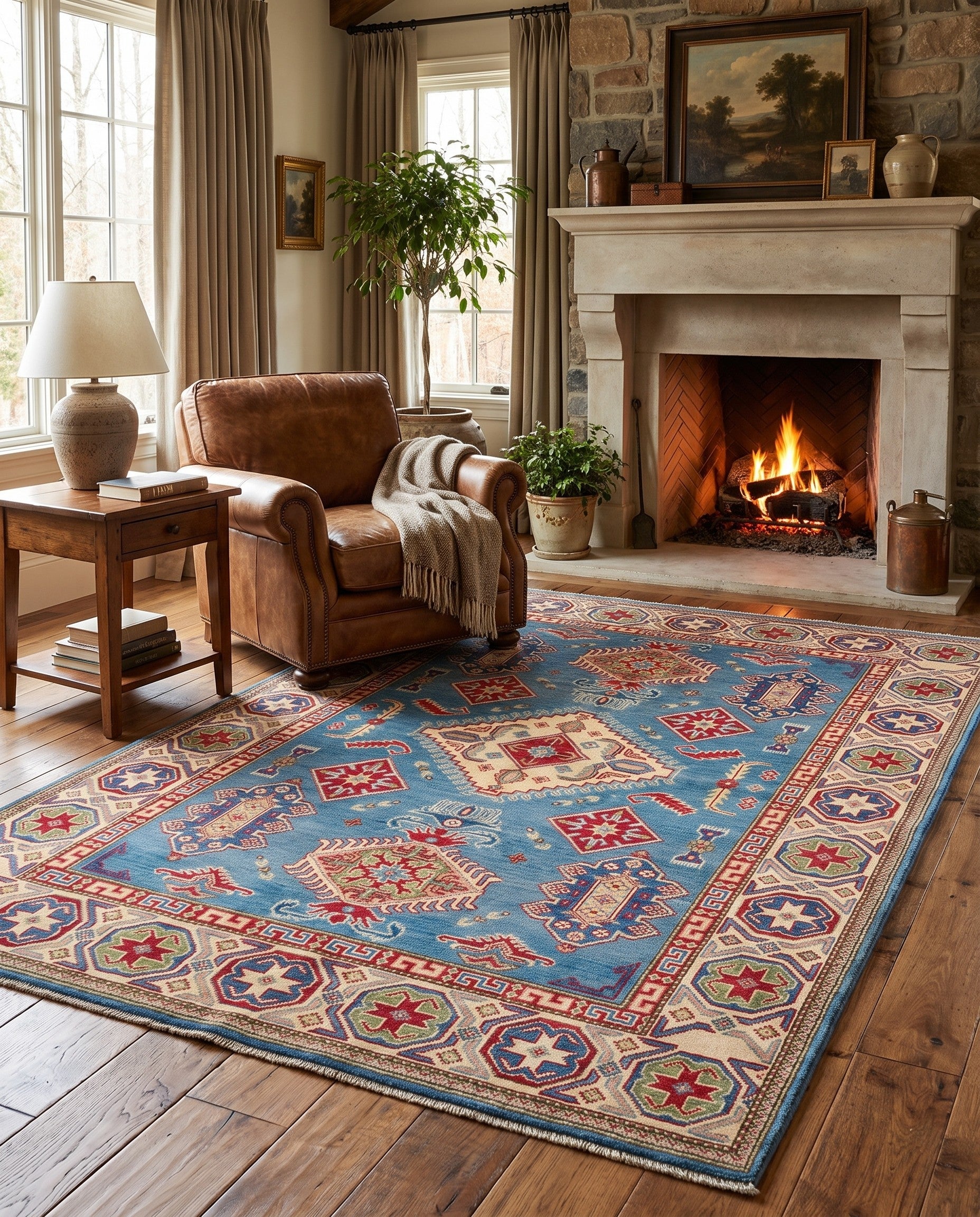 4' 11 x 6' 11 Hand Knotted Kazak Rug