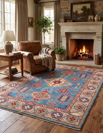 4' 11 x 6' 11 Hand Knotted Kazak Rug