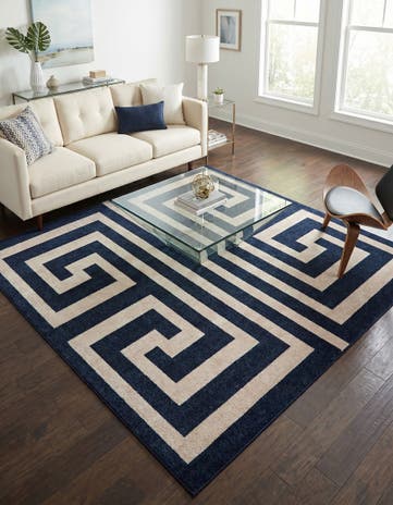 Navy Blue Hera Square Rug