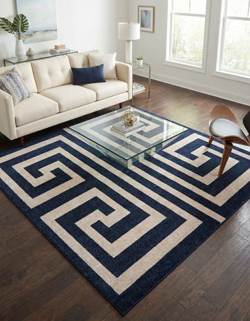 Navy Blue Hera Square Rug