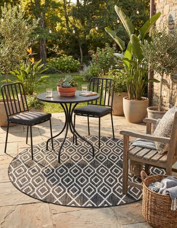 6' 7 x 6' 7 Easy-Clean Jill Zarin Turks and Caicos Indoor / Outdoor Round Rug