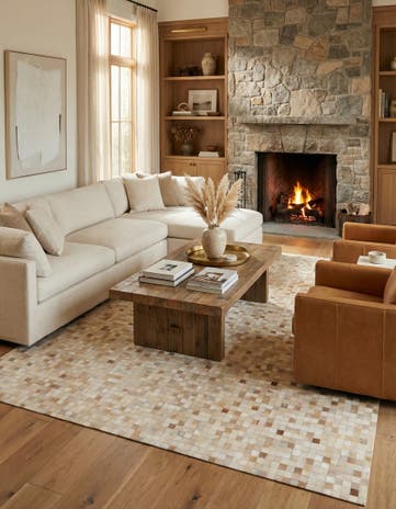 8' 1 x 10' Cowhide - Patchwork Rug