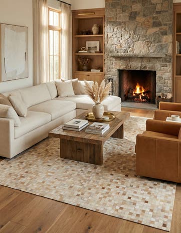 8' 1 x 10' Cowhide - Patchwork Rug