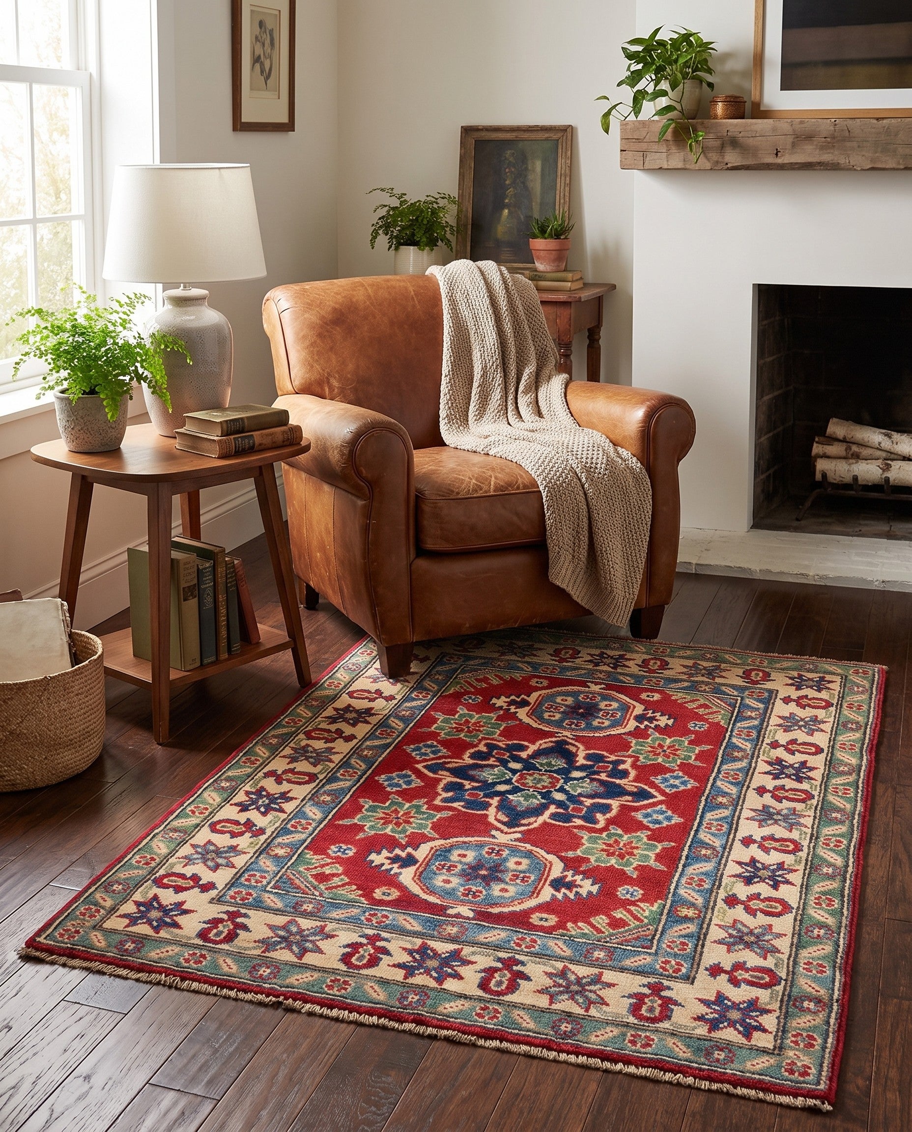 2' 11 x 3' 11 Hand Knotted Kazak Rug