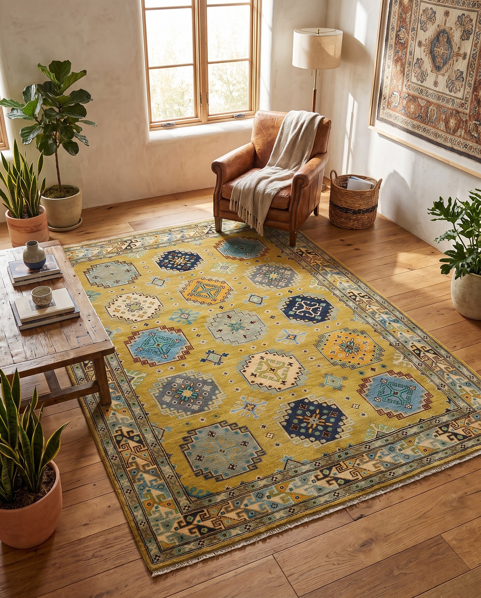 5' 8 x 7' 10 Hand Knotted Kazak Rug