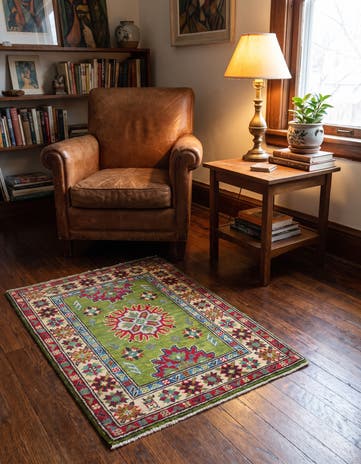2' x 3' 2 Hand Knotted Kazak Rug