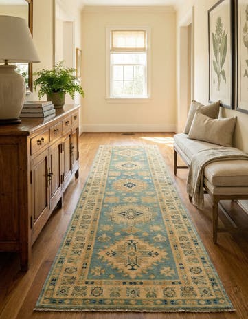 3' 3 x 11' 9 Hand Knotted Oushak Wool Runner Rug