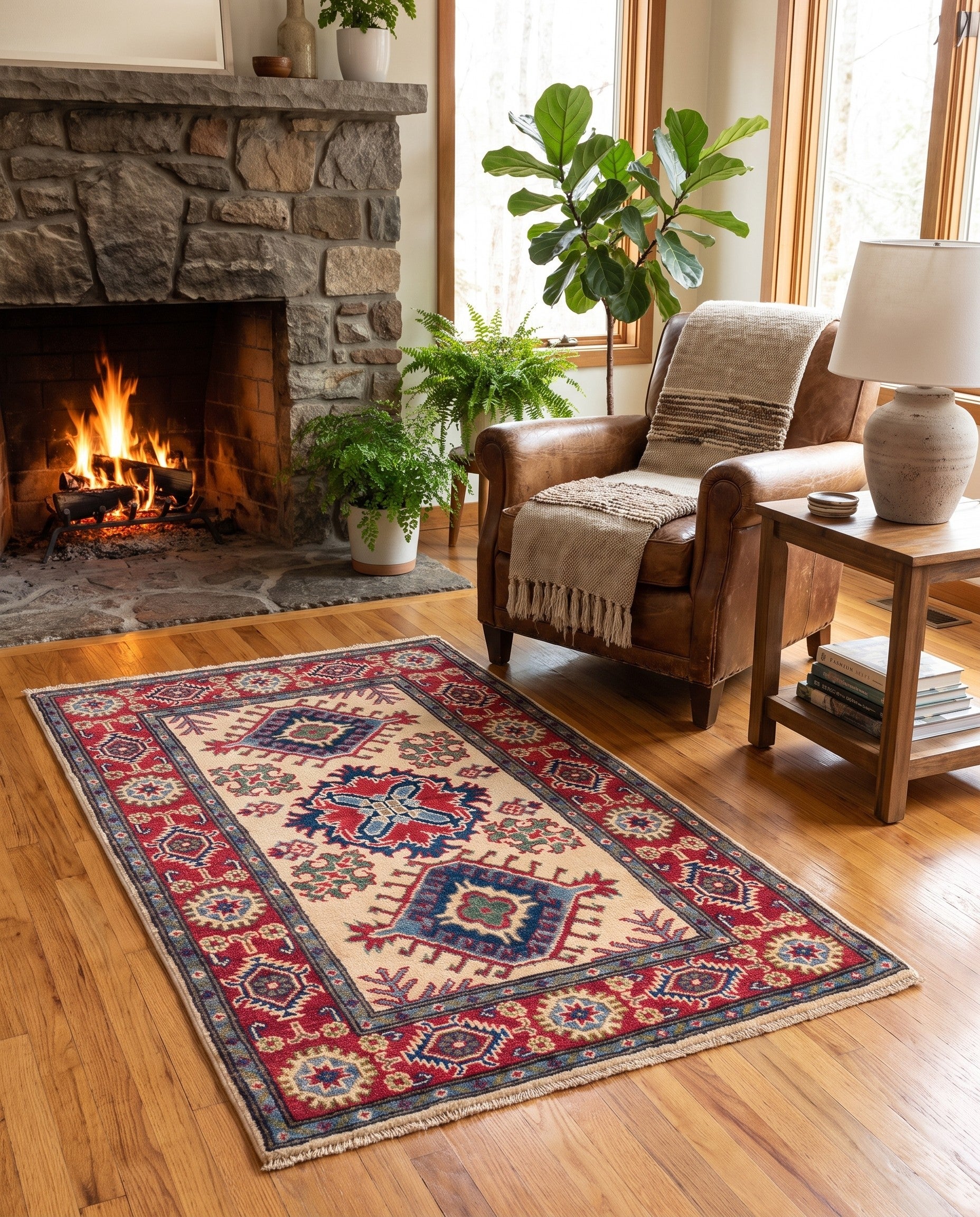 2' 8 x 4' 1 Hand Knotted Kazak Rug