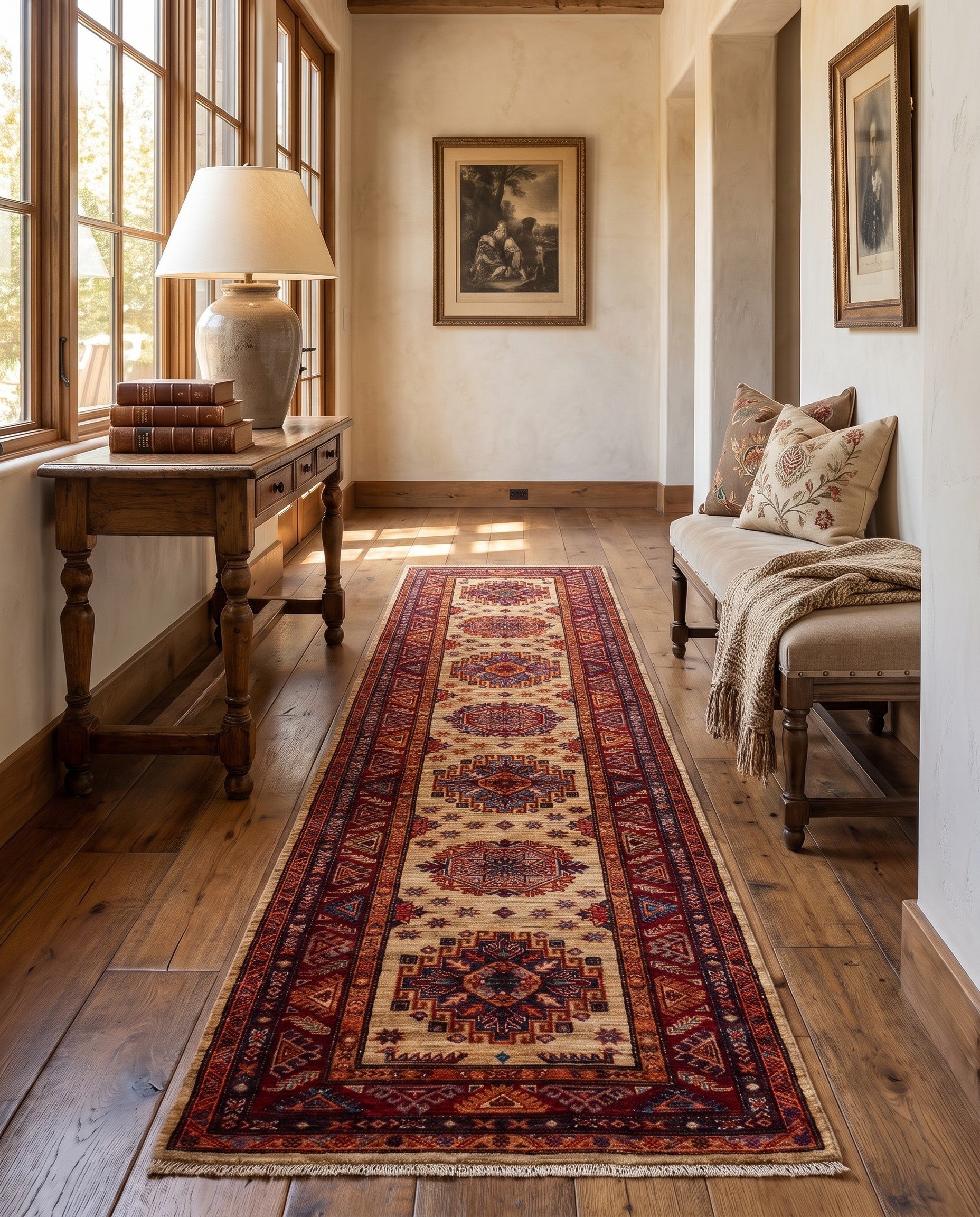 2' 10 x 9' 8 Hand Knotted Kazak Runner Rug