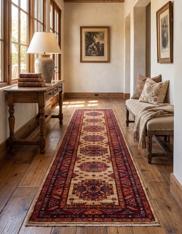 2' 10 x 9' 8 Hand Knotted Kazak Runner Rug