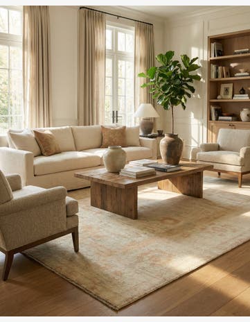 8' x 10' Hand Knotted Oushak Wool Rug