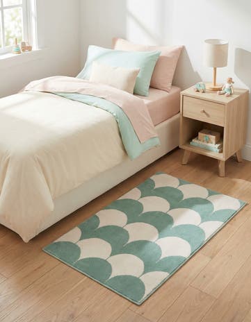 Soft Green Whimsy Kids Rug