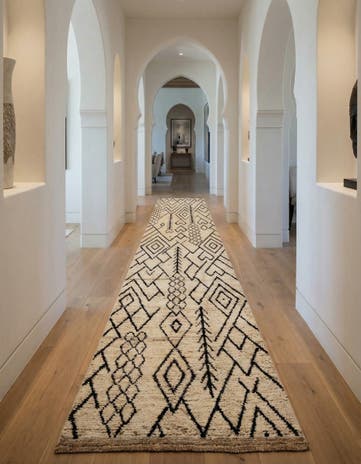 3' 4 x 16' 4 Hand Knotted Moroccan Wool Runner Rug