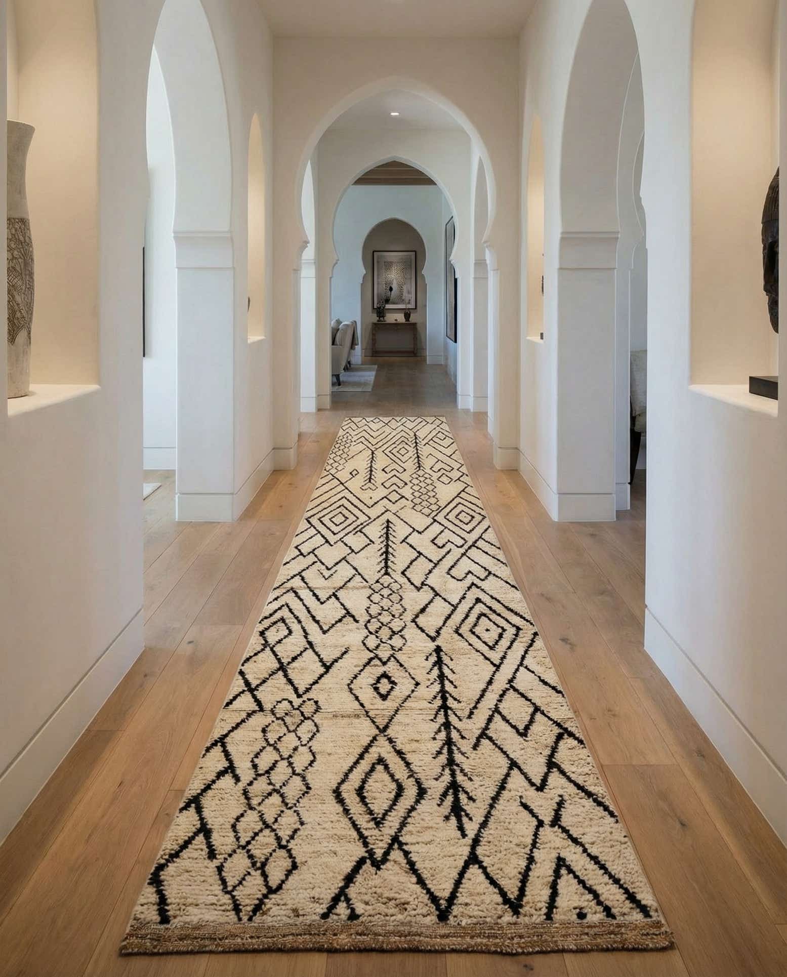 3' 4 x 16' 4 Hand Knotted Moroccan Wool Runner Rug
