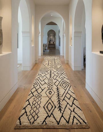 3' 4 x 16' 4 Hand Knotted Moroccan Wool Runner Rug