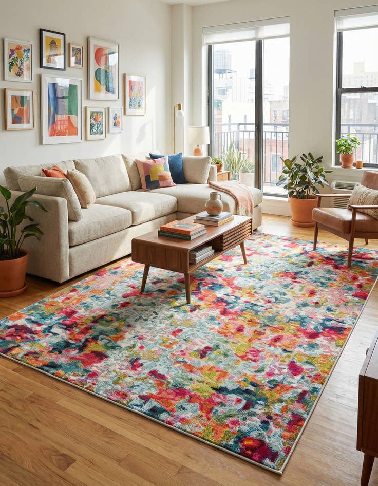 Detail image of 10' x 14' 1  Washable Spectrum Rug