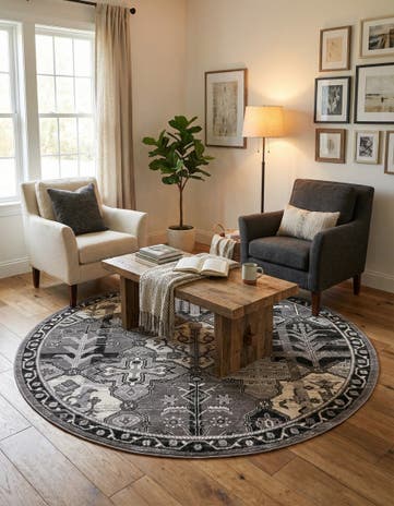 Gray Miranda Round Rug