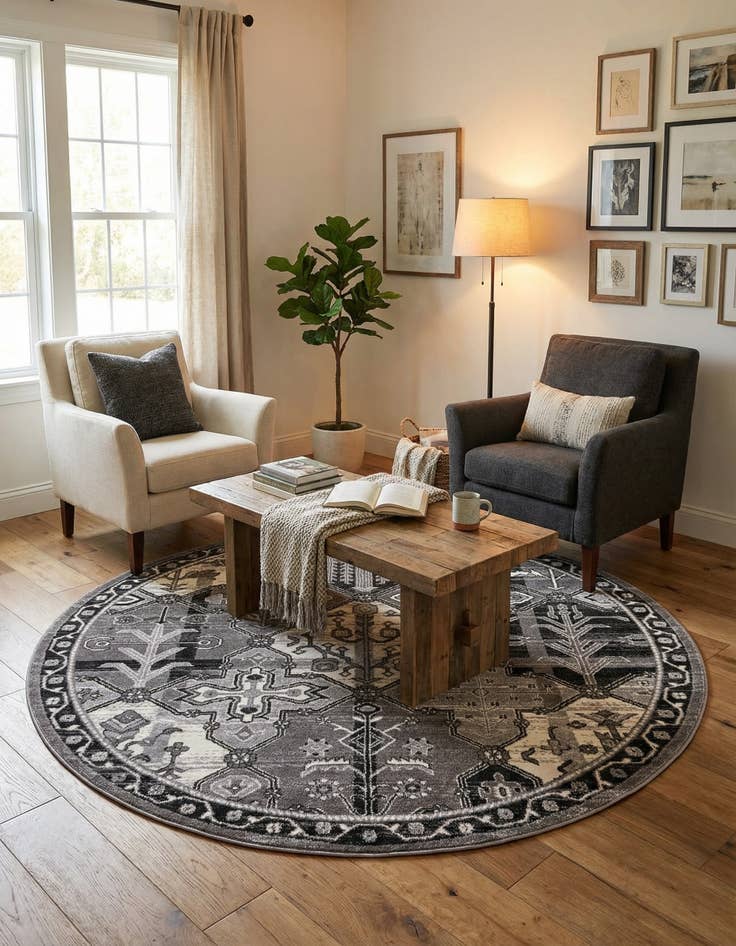 Detail image of 6' x 6' Miranda Round Rug