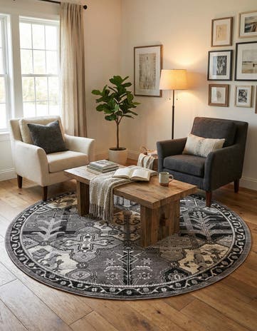 Gray Miranda Round Rug