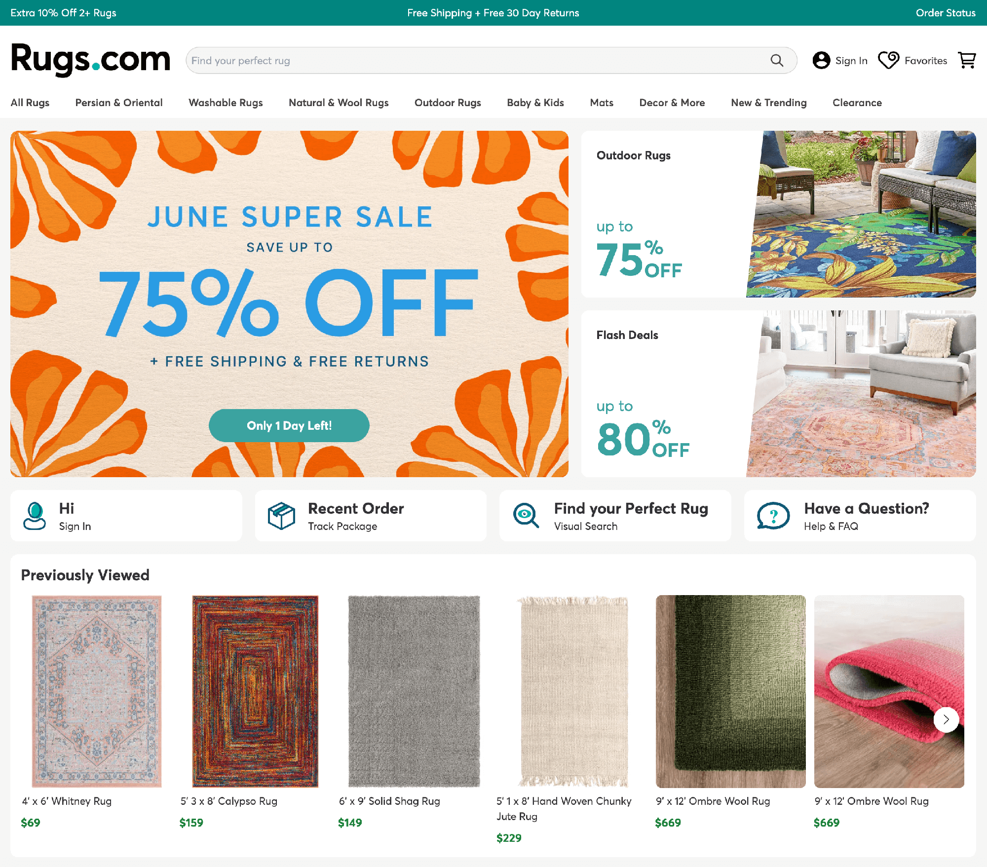 Rugs.com website screenshot example